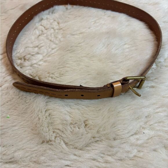 Fossil Light Brown Leather Belt with Gold Buckle - Picture 6 of 6